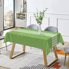 Lofaris Green Checkered Rectangle Tablecloth For Picnic