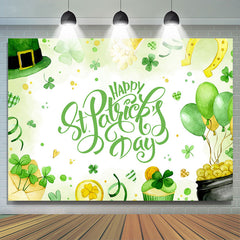 Lofaris Green Clover Balloon Happy St Patricks Day Backdrop