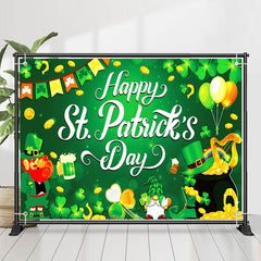 Lofaris Green Clover Gold Coins St Patricks Day Backdrop