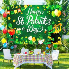 Lofaris Green Clover Gold Coins St Patricks Day Backdrop