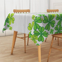 Lofaris Green Clovers Grey Wood Rectangle Tablecloth Decor