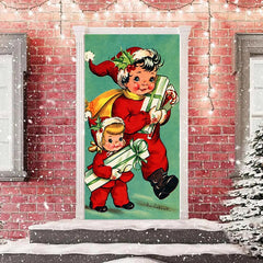 Lofaris Green Cute Children Gift Merry Christmas Door Cover