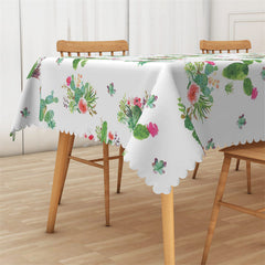 Lofaris Green Flowering Cactus Step And Repeat Tablecloth