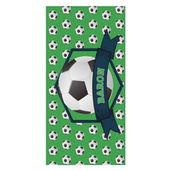 Lofaris Green Football Custom Name Boy Beach Pool Towel