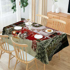 Lofaris Green Forest Glitter Light Christmas Tablecloth