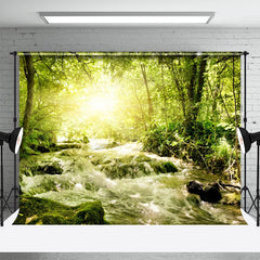 Lofaris Green Forest Stream Natural View Spring Backdrop