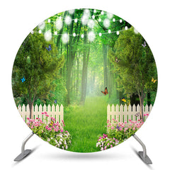 Lofaris Green Garden Floral Light Round Backdrop For Party