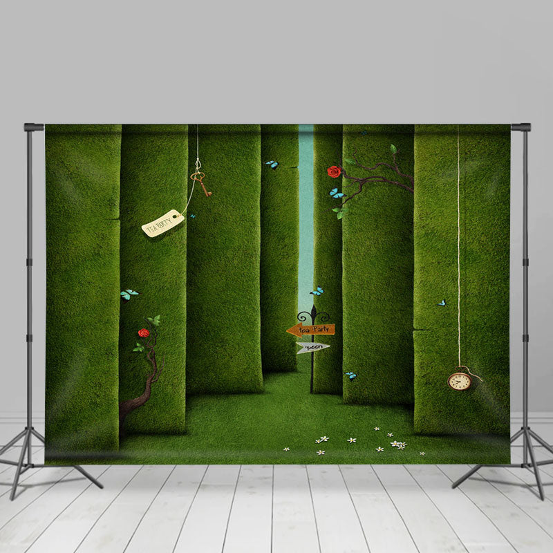 Lofaris Green Garden Flower Tea Party Photography Backdrop