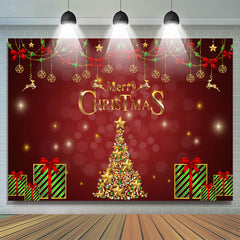 Lofaris Green Gifts Red Bowknot Merry Christmas Backdrop