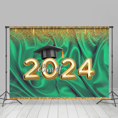 Lofaris Green Gold Class Of 2024 Graduation Party Backdrop