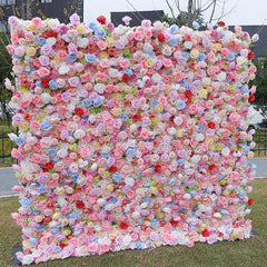 Lofaris Luxury Pink Blue Flower Fabric Wall Wedding Decoration