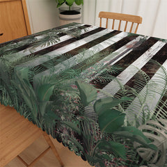 Lofaris Green Grass White Wood Fence Tablecloth For Home Decor