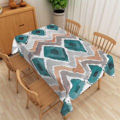 Lofaris Green Grey Watercolor Rhomboid Grain Tablecloth