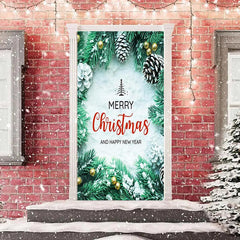 Lofaris Green Happy New Year Merry Christmas Door Cover