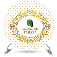 Lofaris Green Hat Mabrouk Tahara White Gold Round Backdrop