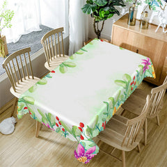 Lofaris Green Leaaves Floral Decorative Rectangle Tablecloth