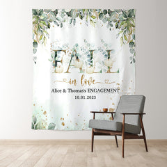 Lofaris Green Leaf Pumpkin Fall In Love Bridal Shower Backdrop