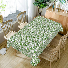 Lofaris Green Leaves Botanical Pattern Rectangle Tablecloth