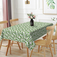 Lofaris Green Leaves Botanical Pattern Rectangle Tablecloth