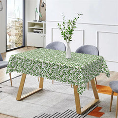 Lofaris Green Leaves Botanical Pattern Rectangle Tablecloth