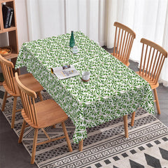 Lofaris Green Leaves Botanical Pattern Rectangle Tablecloth