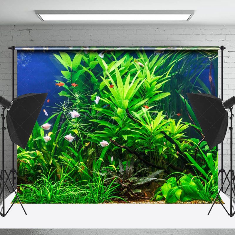 Lofaris Green Leaves Branch Fish Tank Landscaping Backdrop