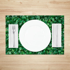 Lofaris Green Leaves Fabric Spring Dining Set Of 4 Placemats