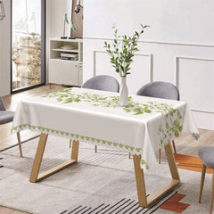 Lofaris Green Leaves Floral Simple Rectangle Tablecloth