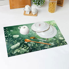 Lofaris Green Leaves Floral Spring Dining Set Of 4 Placemats