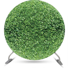 Lofaris Green Leaves Hedge Wall Fresh Round Spring Backdrop