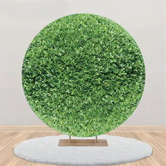 Lofaris Green Leaves Hedge Wall Fresh Round Spring Backdrop