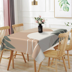 Lofaris Green Leaves Modern Artistic Rectangle Tablecloth