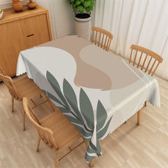 Lofaris Green Leaves Modern Artistic Rectangle Tablecloth