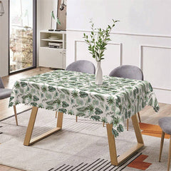 Lofaris Green Leaves Monstera Repeat Rectangle Tablecloth