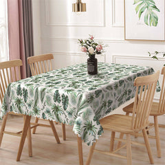 Lofaris Green Leaves Monstera Repeat Rectangle Tablecloth