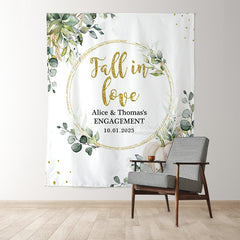 Lofaris Green Leaves Pumpkin Fall In Love Wedding Backdrop