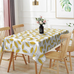 Lofaris Green Leaves Rectangle Tablecloth For Outdoor Picnic