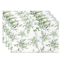 Lofaris Green Leaves Shoots Modern Dining Set Of 4 Placemats