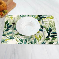 Lofaris Green Leaves Simple Spring Dining Set Of 4 Placemats