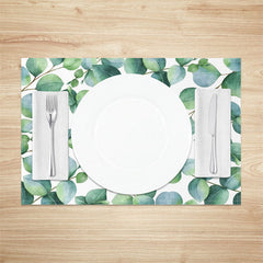 Lofaris Green Leaves Spring Set Of 4 Placemats For Dining