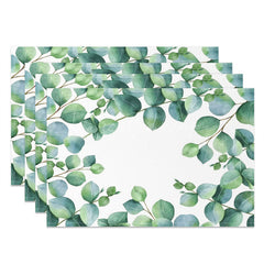 Lofaris Green Leaves Spring Set Of 4 Placemats For Dining