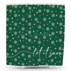 Lofaris Green Let It Snow Winter Christmas Shower Curtain