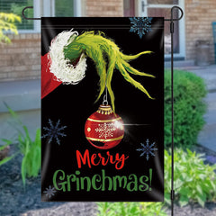 Lofaris Green Monster Snowflakes Merry Christmas Garden Flag