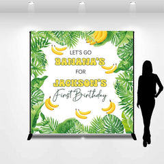 Lofaris Green Monstera Banana Custom 1st Birthday Backdrop