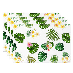 Lofaris Green Monstera Colors Floral Set Of 4 Placemats