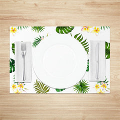 Lofaris Green Monstera Colors Floral Set Of 4 Placemats