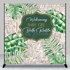 Lofaris Green Monsteras Tropical Custom Baby Shower Backdrops