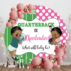 Lofaris Green Pink Graffiti Round Gender Reveal Backdrop