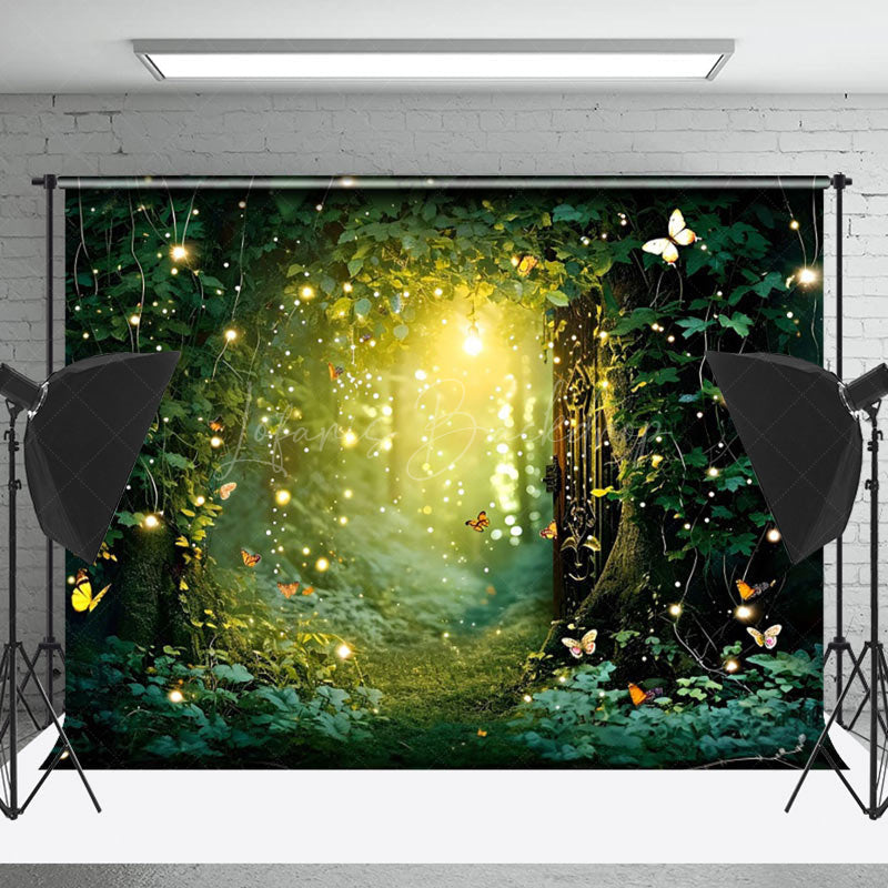 Lofaris Green Plant Butterfly Light Forest Photo Backdrop