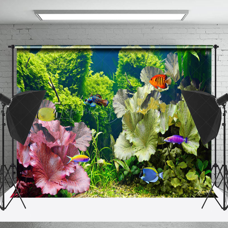 Lofaris Green Plant Floral Fish Tank Landscaping Backdrop